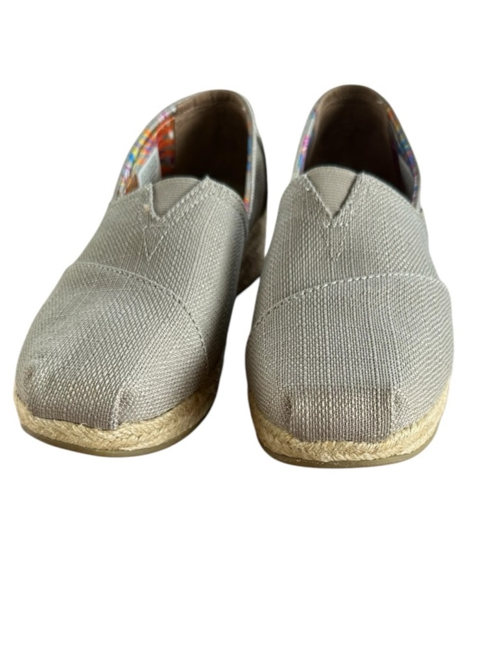 BOBS by Skechers Beige Canvas Slip-On Memory Foam Casual Women’s Shoes - Picture 4 of 11